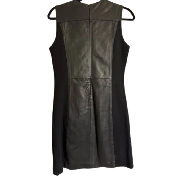 SAS Faux Leather Panel Sheath Dress in Black EUC Size 6 - Picture 3 of 3